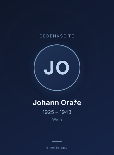 Gedenkportrait von Johann Oraže