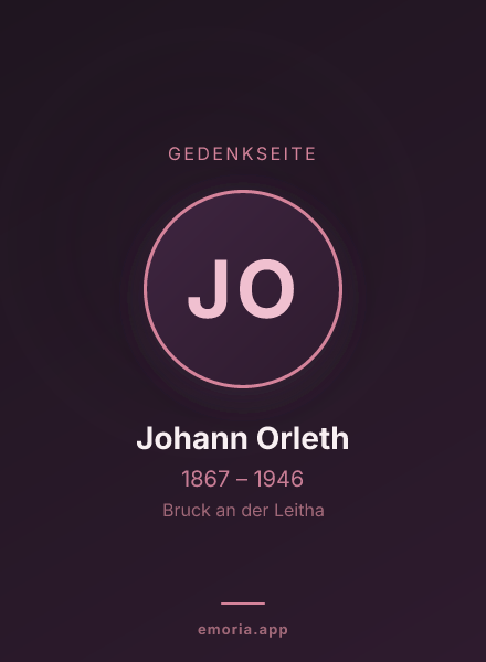 Gedenkportrait von Johann Orleth