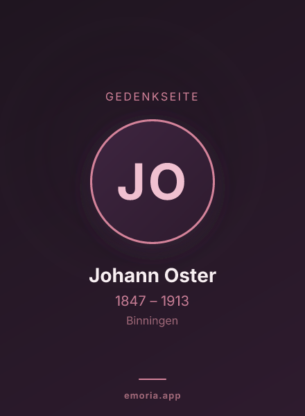 Gedenkportrait von Johann Oster
