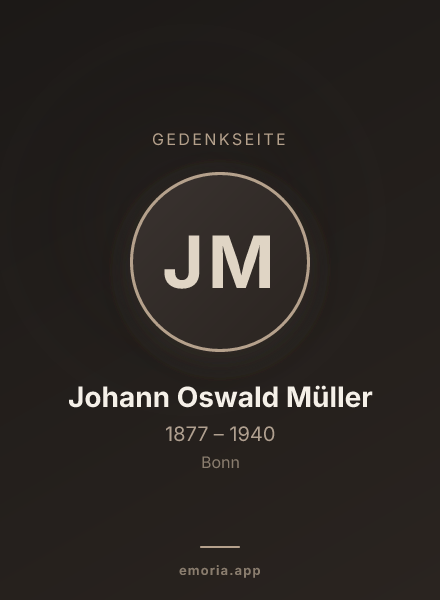 Gedenkportrait von Johann Oswald Müller