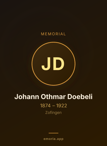 Memorial portrait of Johann Othmar Doebeli