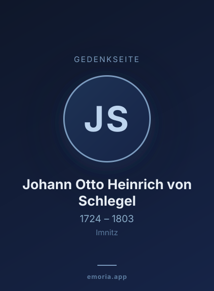 Gedenkportrait von Johann Otto Heinrich von Schlegel