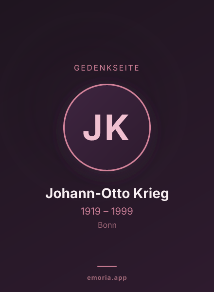 Gedenkportrait von Johann-Otto Krieg