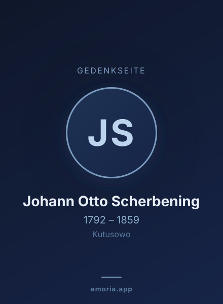 Gedenkportrait von Johann Otto Scherbening
