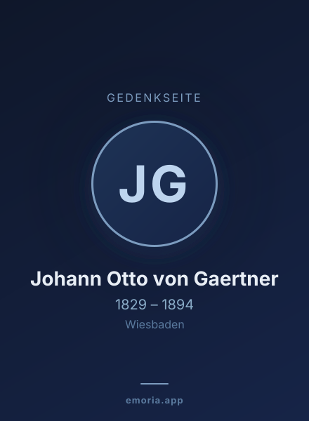 Gedenkportrait von Johann Otto von Gaertner