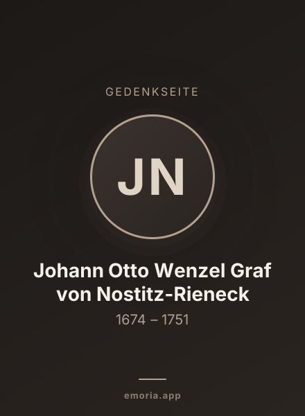Gedenkportrait von Johann Otto Wenzel Graf von Nostitz-Rieneck
