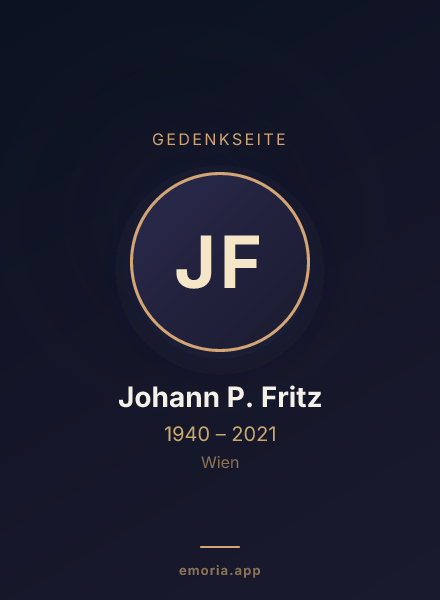 Gedenkportrait von Johann P. Fritz