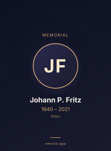 Memorial portrait of Johann P. Fritz