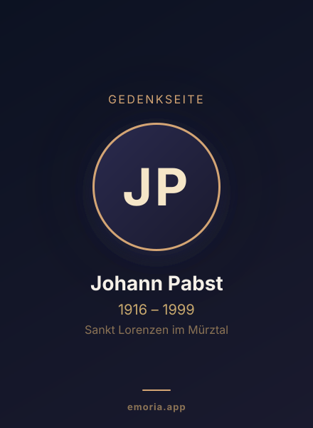 Gedenkportrait von Johann Pabst