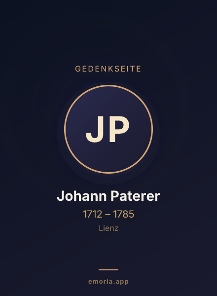 Gedenkportrait von Johann Paterer