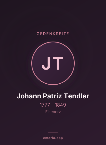 Gedenkportrait von Johann Patriz Tendler