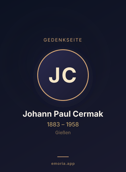 Gedenkportrait von Johann Paul Cermak