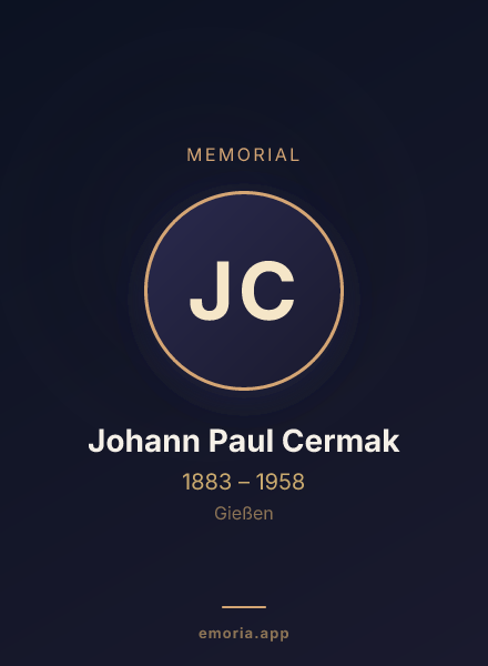Memorial portrait of Johann Paul Cermak
