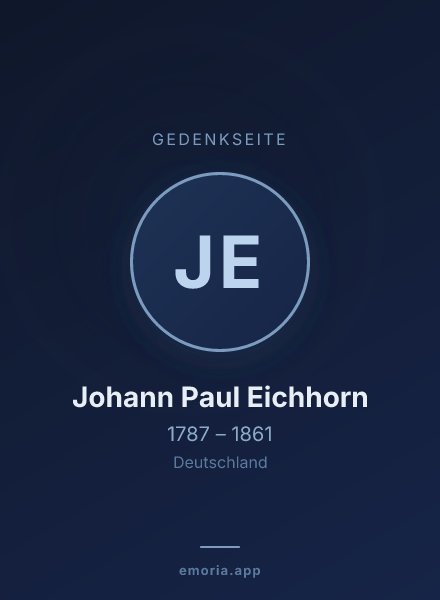 Gedenkportrait von Johann Paul Eichhorn