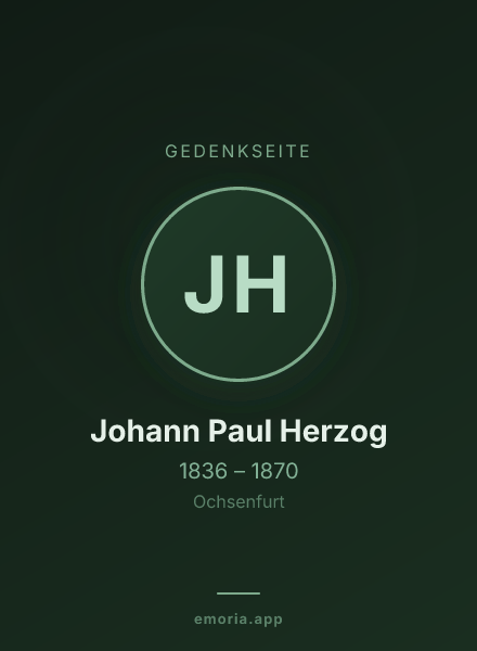 Gedenkportrait von Johann Paul Herzog