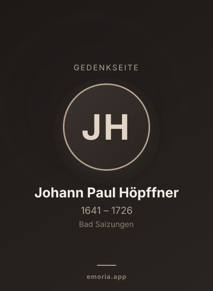 Gedenkportrait von Johann Paul Höpffner