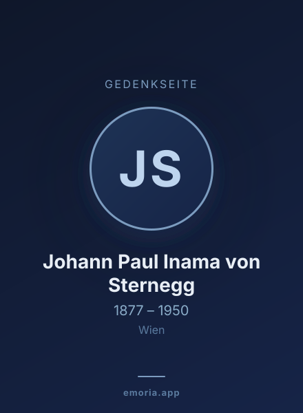 Gedenkportrait von Johann Paul Inama von Sternegg