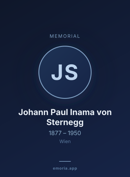Memorial portrait of Johann Paul Inama von Sternegg