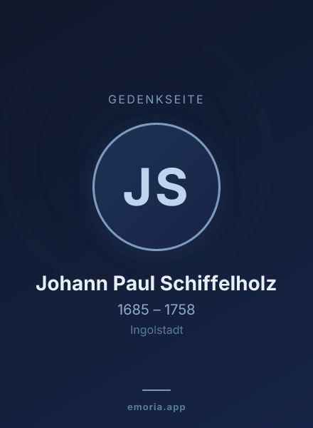 Gedenkportrait von Johann Paul Schiffelholz