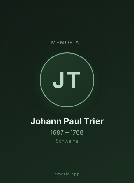Memorial portrait of Johann Paul Trier