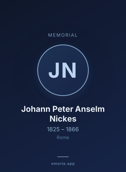 Memorial portrait of Johann Peter Anselm Nickes