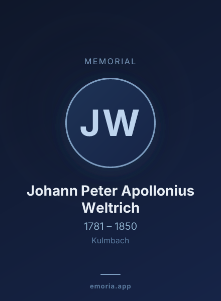 Memorial portrait of Johann Peter Apollonius Weltrich