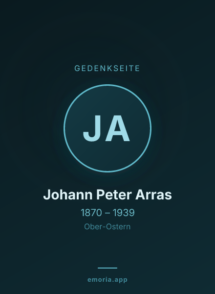 Gedenkportrait von Johann Peter Arras
