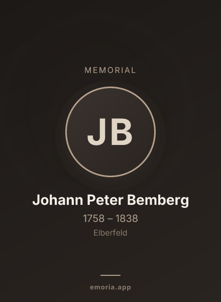 Memorial portrait of Johann Peter Bemberg