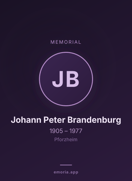 Memorial portrait of Johann Peter Brandenburg