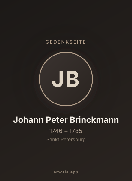 Gedenkportrait von Johann Peter Brinckmann