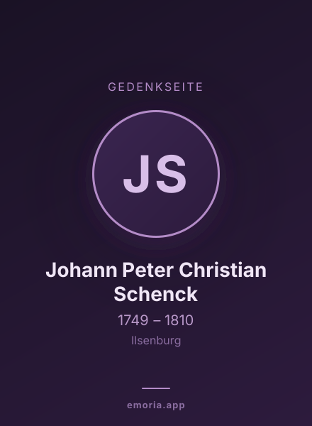 Gedenkportrait von Johann Peter Christian Schenck