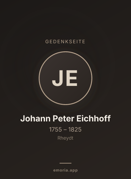 Gedenkportrait von Johann Peter Eichhoff