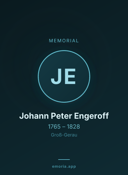 Memorial portrait of Johann Peter Engeroff