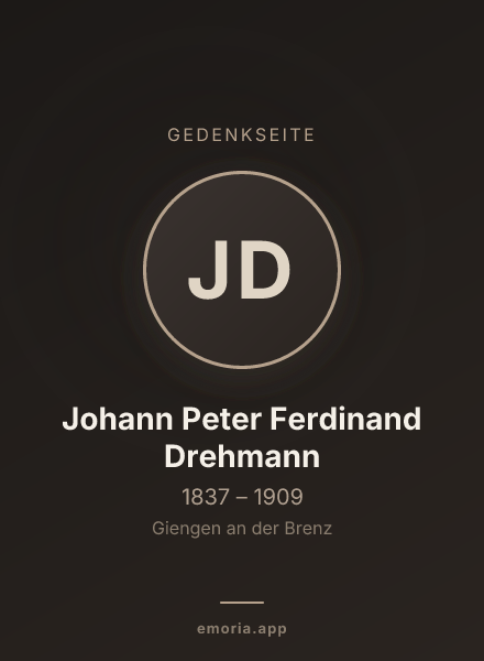 Gedenkportrait von Johann Peter Ferdinand Drehmann