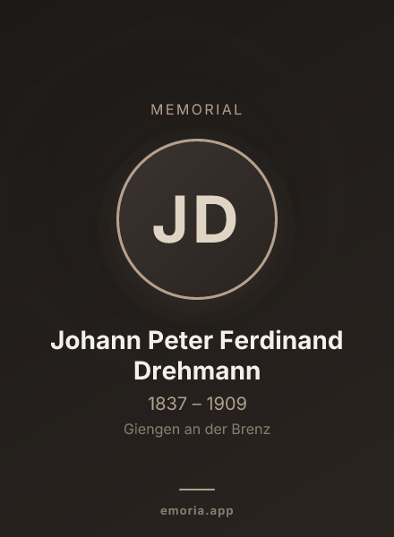 Memorial portrait of Johann Peter Ferdinand Drehmann
