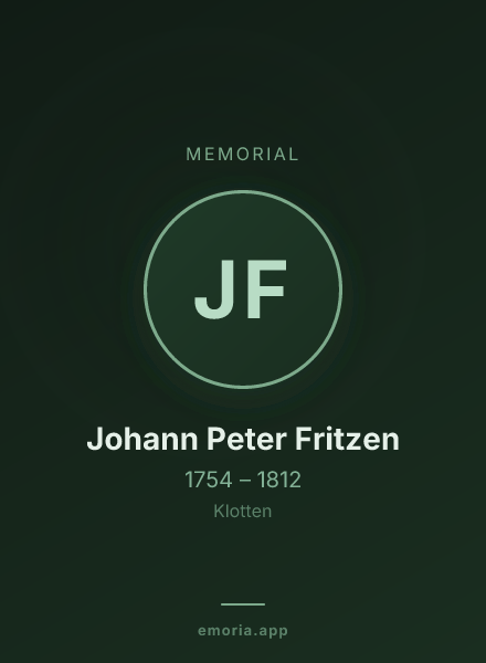 Memorial portrait of Johann Peter Fritzen