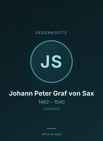 Gedenkportrait von Johann Peter Graf von Sax