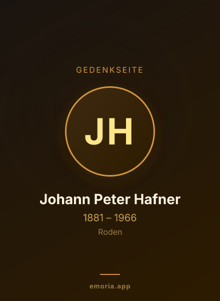 Gedenkportrait von Johann Peter Hafner