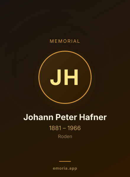 Memorial portrait of Johann Peter Hafner