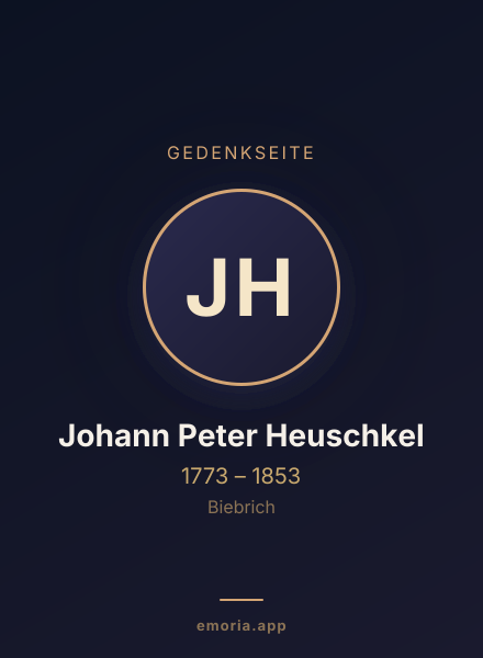 Gedenkportrait von Johann Peter Heuschkel