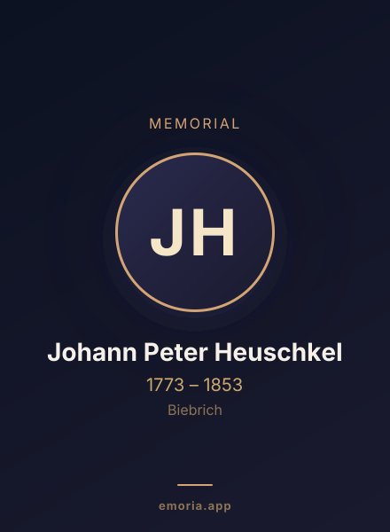 Memorial portrait of Johann Peter Heuschkel