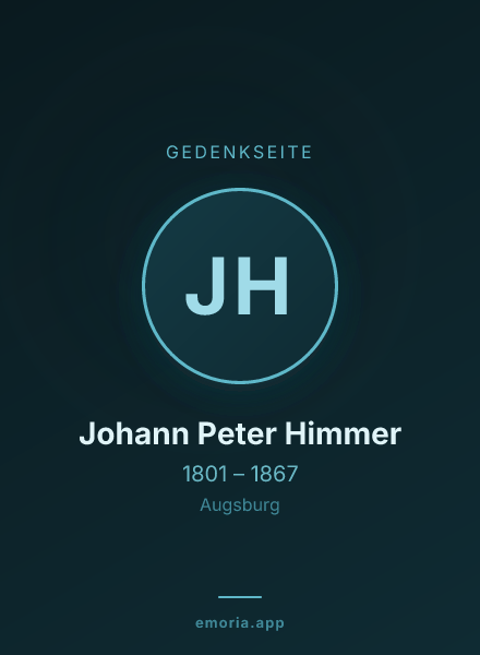 Gedenkportrait von Johann Peter Himmer