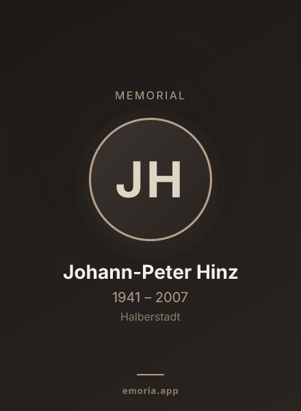 Memorial portrait of Johann-Peter Hinz