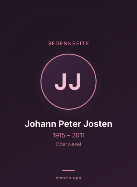 Gedenkportrait von Johann Peter Josten