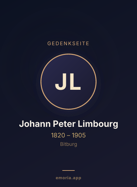 Gedenkportrait von Johann Peter Limbourg