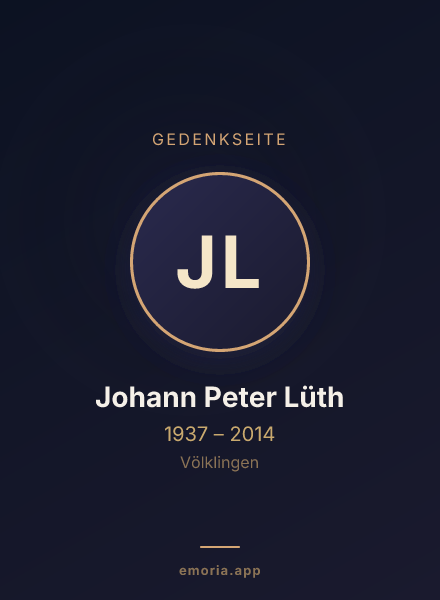 Gedenkportrait von Johann Peter Lüth