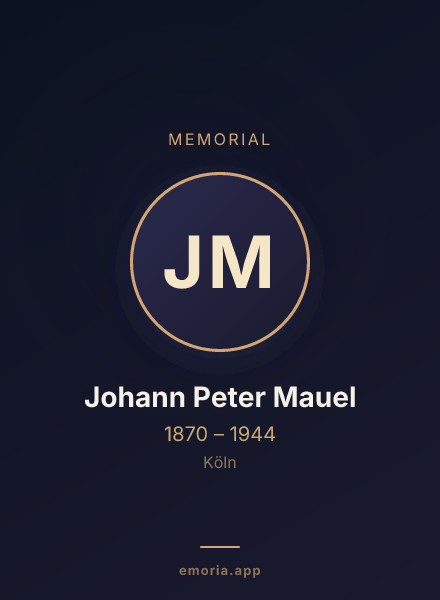 Memorial portrait of Johann Peter Mauel