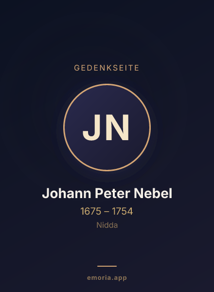 Gedenkportrait von Johann Peter Nebel