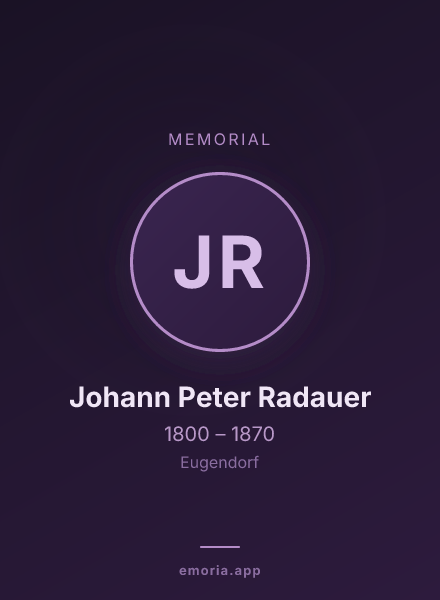 Memorial portrait of Johann Peter Radauer