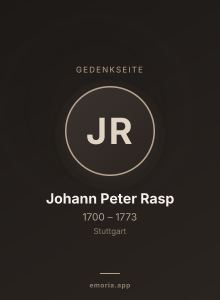 Gedenkportrait von Johann Peter Rasp